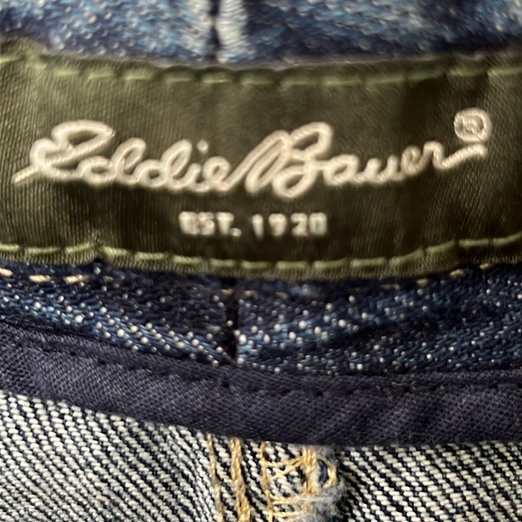 Eddie Bauer Denim Skirt 18 Medium Blue Wash Panel A-Line Front Pockets Retro. - Picture 6 of 15